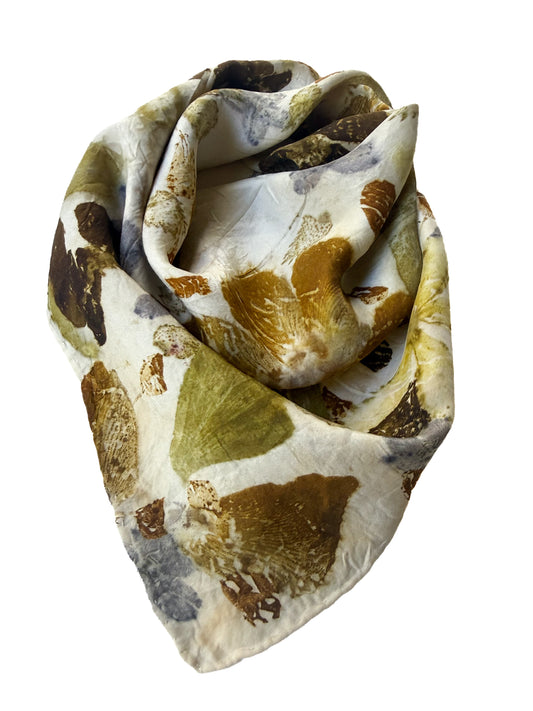 Ecoprinted Silk Scarf
